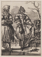 KG 06755
<br/>
Figures à la mode: twee vrouwen op schaatsen
<br/>
<em>Hooghe, Romeyn de (1645-1708)</em>